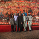 Neil Gaiman with cast members from American Gods.